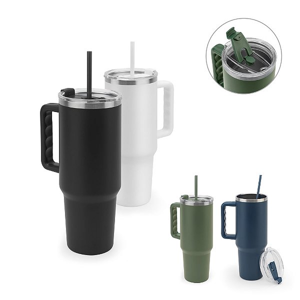 Copo de viagem de grande dimensão em aço inoxidável COD 94373