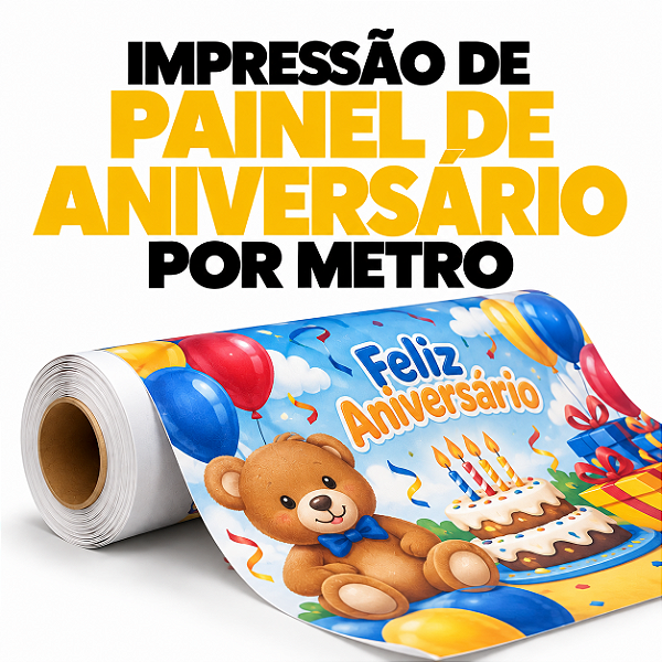 Serviço de Impressão Sulfite Painel de aniversário por metro - 60 cm x 100 cm