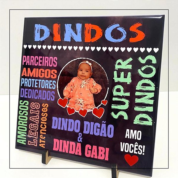 Azulejo Personalizado 20x20 cm com pedestal em MDF