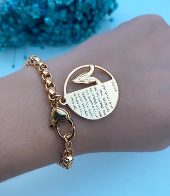 Pulseira Pai Nosso Folheada em Ouro 18K