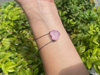 Colar Coração Fusion Rosa M em Ródio Negro