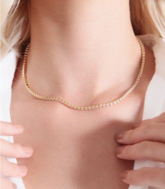 Colar Riviera Folheado em Ouro