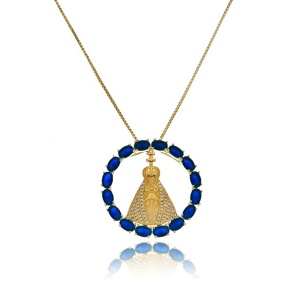 Colar Nossa Senhora Aparecida Folheado em Ouro