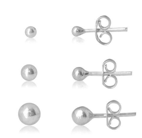Brinco de Prata Trio Bolinhas