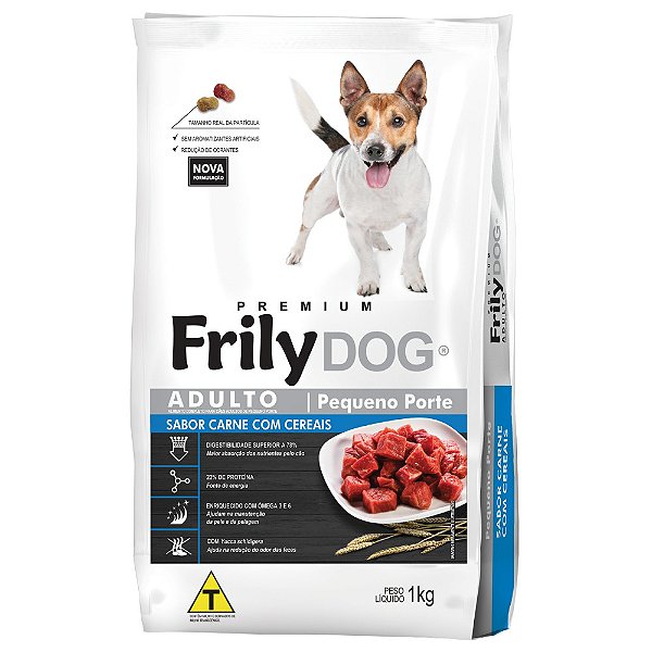 RAÇÃO FRILY DOG PEQUENO PORTE CARNE / CEREAIS 1KG