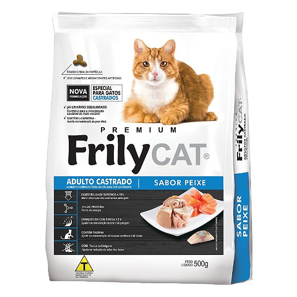RAÇÃO FRILY CAT CASTRADO / SABOR PEIXE  500G