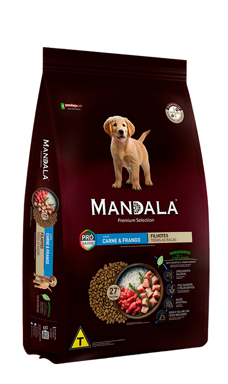Ração Mandala Cão Filhote Para Todas as Raças Sabor Carne e Frango - Premium