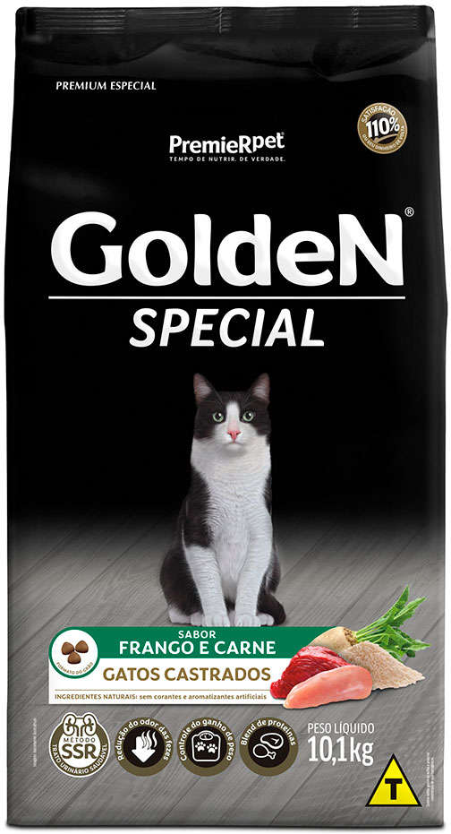 Golden Special Gato Castrado Sabor Sabor Frango e Carne - Premium Especial