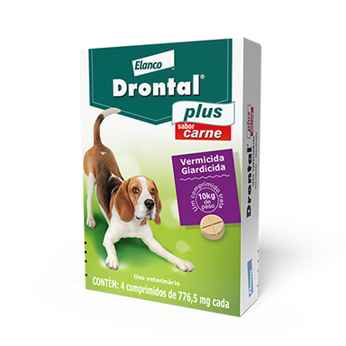 Drontal Plus Sabor Carne 10 kg Para Cães Adultos - Elanco