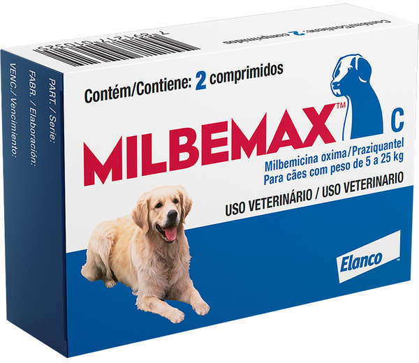 Milbemax C Para Cães de 5 a 25 Kg - Elanco