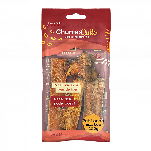 Petiscos Sortidos Naturais 150 gr Porte Mini / Pequeno - Churrasquito