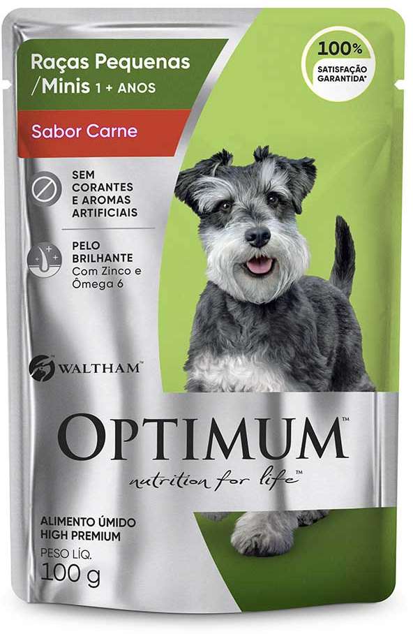 Ração Úmida Optimum Dog Sachê Cão Adulto Raças Pequenas e Minis 100 gr