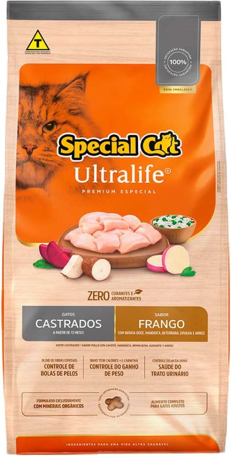 Ração Special Cat UltraLIfe Gatos Castrados Adulto Sabor Frango - Premium Especial
