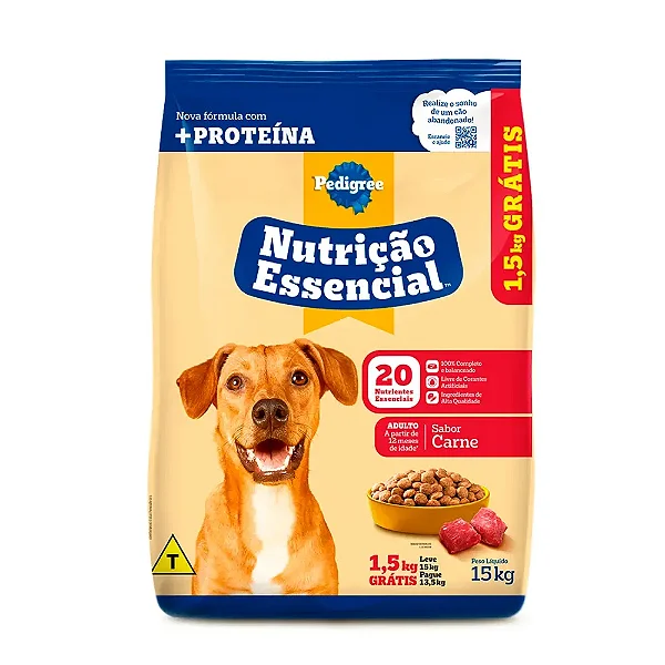 Ração Seca Pedigree Nutrição Essencial para Cães Adultos
