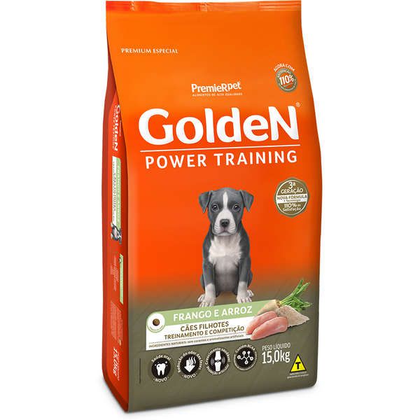 Ração Golden Fórmula Power Training Filhotes Frango e Arroz - 15 Kg