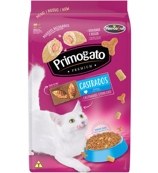 Ração Hercosul Primogato Premium Para Gatos Castrados Frango