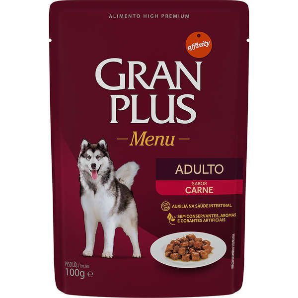 Ração Úmida Affinity GranPlus Sachê Para Cães Adultos 100 gr