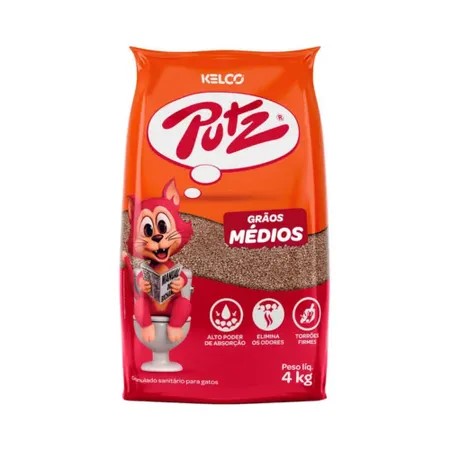 Areia Sanitária kelco Putz Grãos Médios 4 Kg