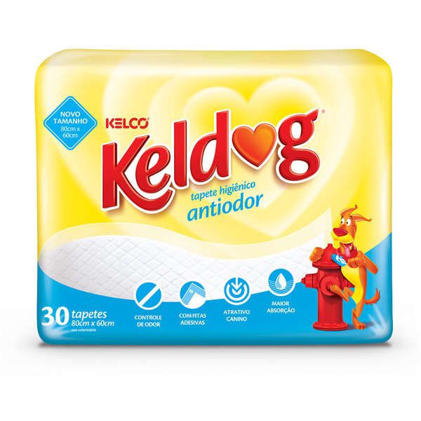 Tapete Higiênico Kelco Keldog Antiodor 80 x 60 cm 30 unidades