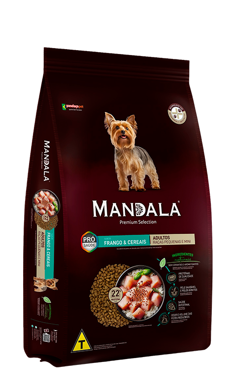 Ração Mandala Cão Adulto Raças Pequenas Sabor Frango e Vegetais - Premium