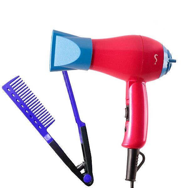Kit Mini Secador Aninha + Pente Auxiliar para Chapinha