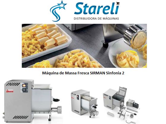 MÁQUINA PARA MASSA FRESCA SINFONIA 2 + CORTADOR + 3 MOLDES