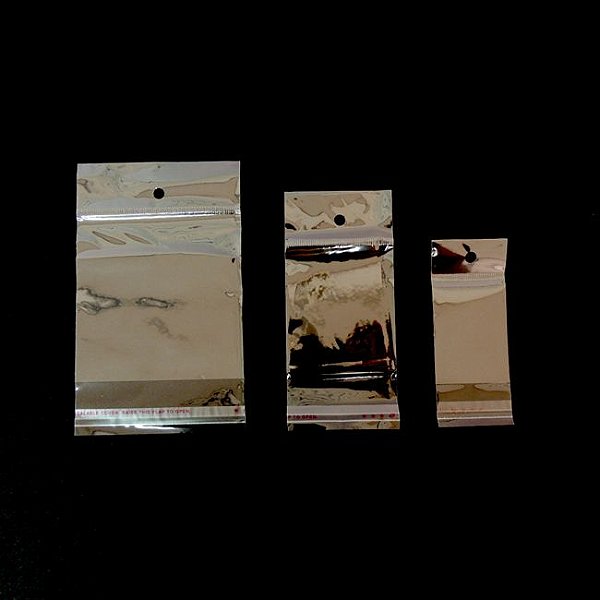 Saquinho Transparente Adesivado com Furo - 5x8+2,5+2,5 - Four Star Embalagens