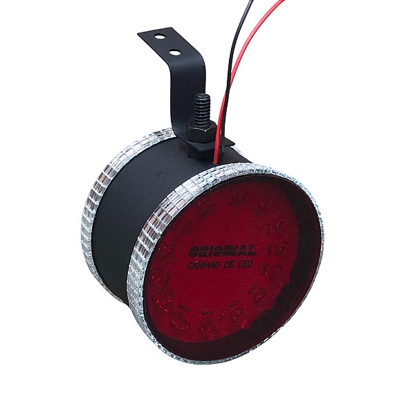 Canhão Preto de Led Vermelho - Corujinha Média