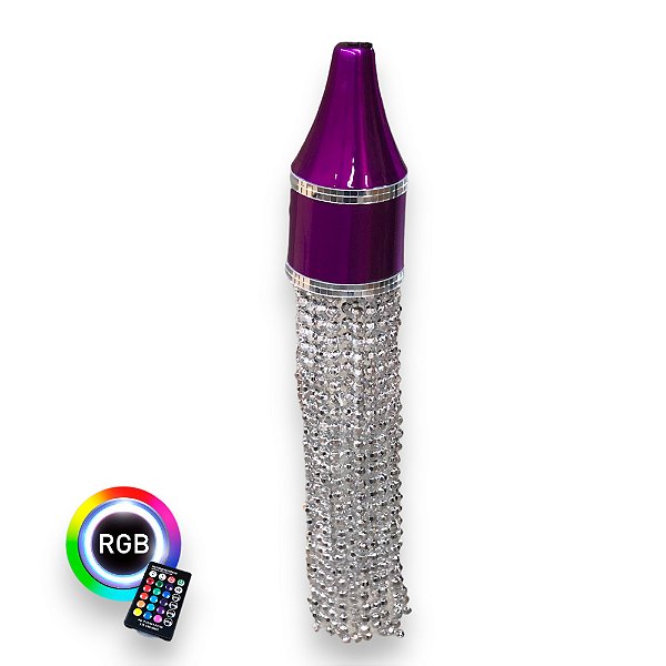 Abajur Pendente Roxo em LED Colorido com Controle