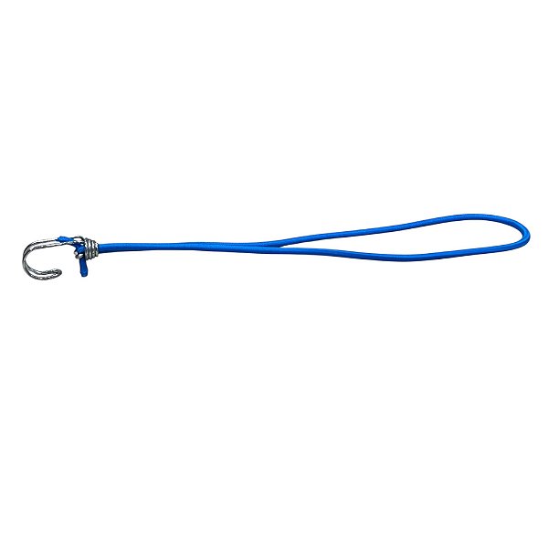 Corda Elástica Azul 35cm Gancho Duplo para Lona