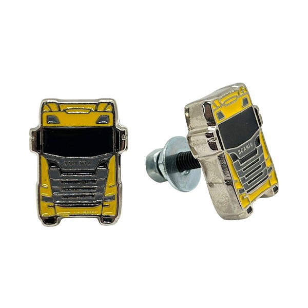 Par de Parafusos para Placa Scania Caminhão Amarelo