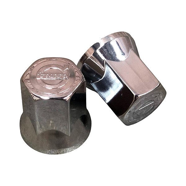 Capa de Porca Cromada Logo Volvo