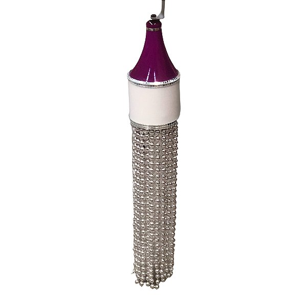 Abajur Pendente Roxo/Branco em LED Roxo 12v Grande