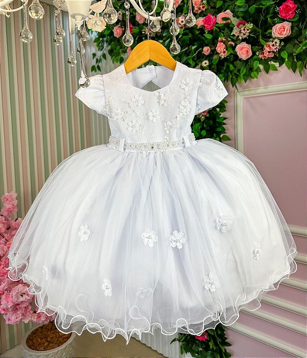 Vestido Menina Bonita Florido Branco - Roupa Infantil|Lemelon Moda Infantil  e Bebê