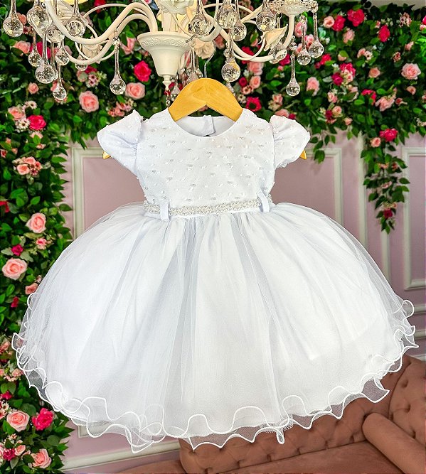 Vestido Menina Bonita Bebe Tule Bolinhas Branco - Roupa Infantil|Lemelon  Moda Infantil e Bebê