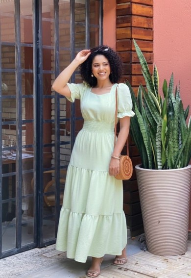 Vestido Longo Verde Claro