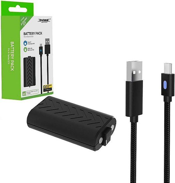Bateria Recarregável Para Controle Xbox Series + Cabo USB 3 Metros C/LED