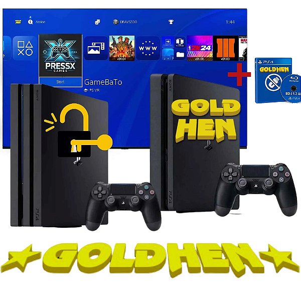 PS4 Slim 1TB Destravado - Semi Novo