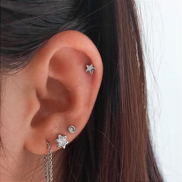 REF 630 PIERCING HELIX ESTRELA - AÇO INOXIDÁVEL - Sereias de Vix