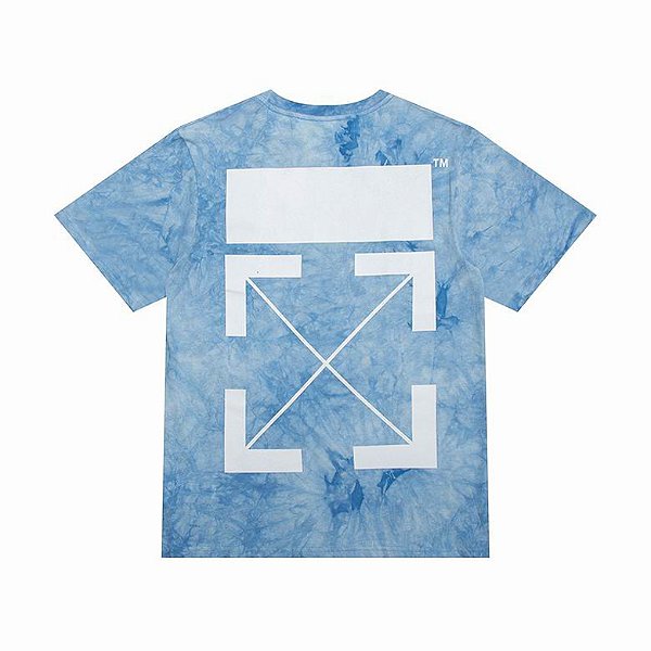 Camiseta Off-White Azul Tie-Dye Minimalist Logo SS21