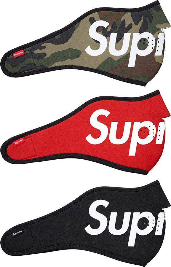 Kit 3 Máscaras Supreme (1 Preta, 1 Vermelha, 1 Camo)