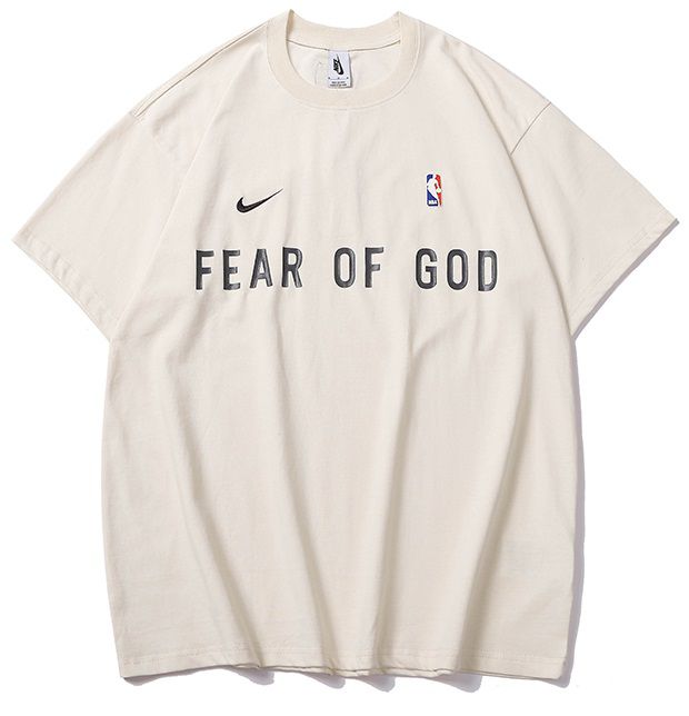 Camiseta Fear of God x Nike Air x NBA Frontal Logo Cream