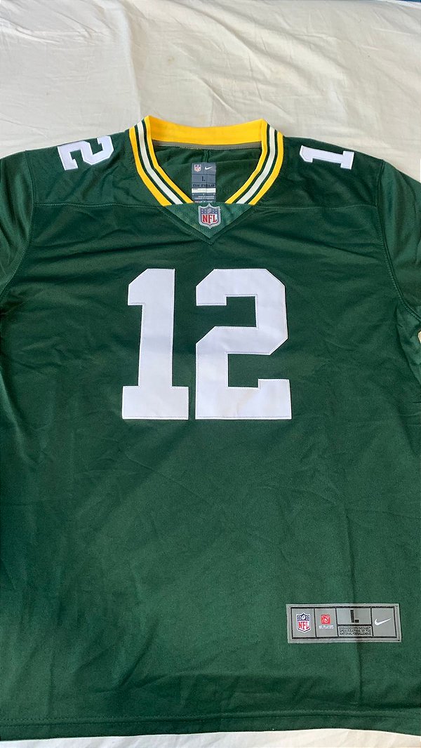 Camisa NFL Green Bay Packers 12 Aaron Rodgers Home Edition 802 M PRONTA ENTREGA