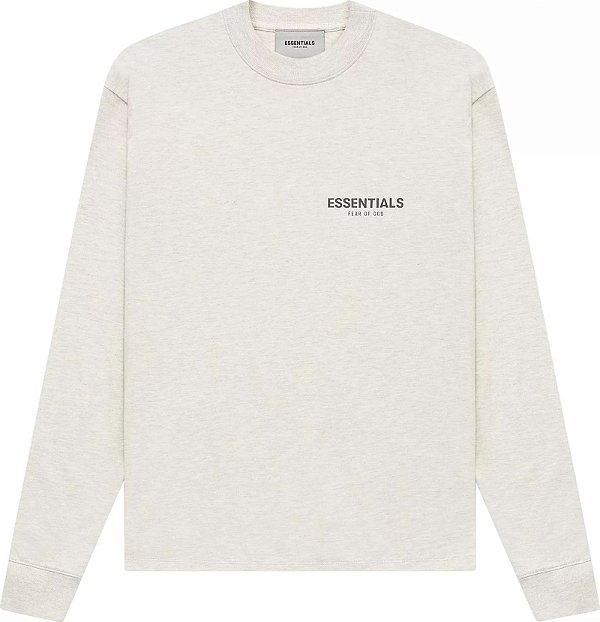 Moletom Fear of God Essentials Long-Sleeve Tee 'Light Heather Oatmeal'