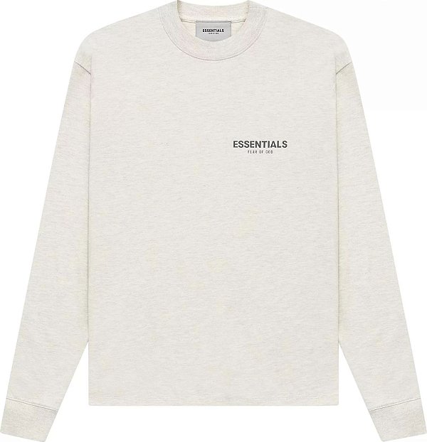 Moletom Fear of God Essentials Long-Sleeve Tee 'Light Heather Oatmeal'