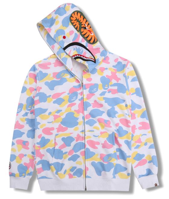 Moletom Bape Shark Light Multicolor Full Zip