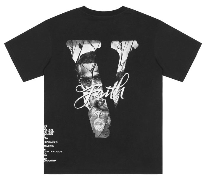 Camiseta Vlone Preta x Pop Smoke Faith