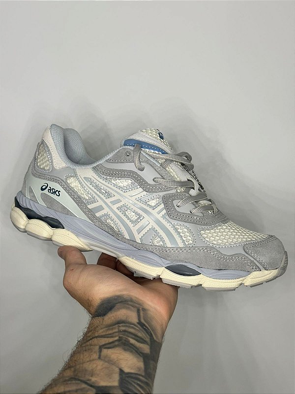 PRONTA ENTREGA - Asics Gel-NYC Ivory Mid Grey Cream White Light Steel Blue