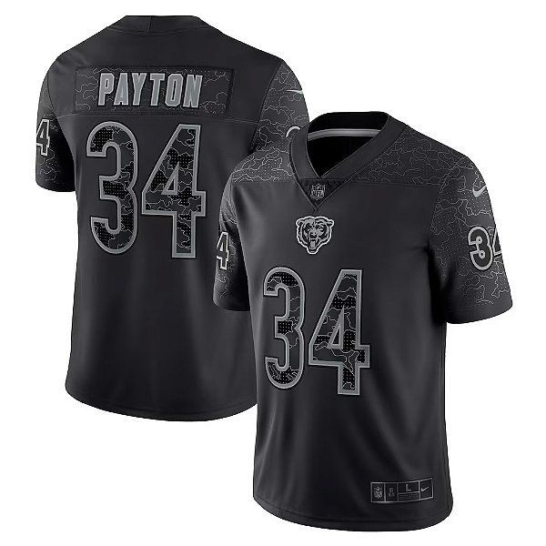 Camisa Nike Walter Payton Black Chicago Bears NFL dry fit 2020