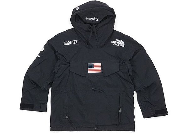 Jaqueta Supreme x The North Face Preta Bandeira Estados Unidos